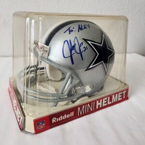 Dallas Cowboys Julius Jones 21 Autograph Signed Riddell Mini Helmet Notre Dame